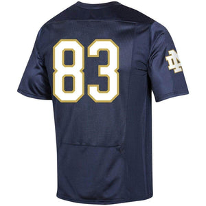 #83 Notre Dame Fighting Irish Under Armour Premier Football Jersey - Navy