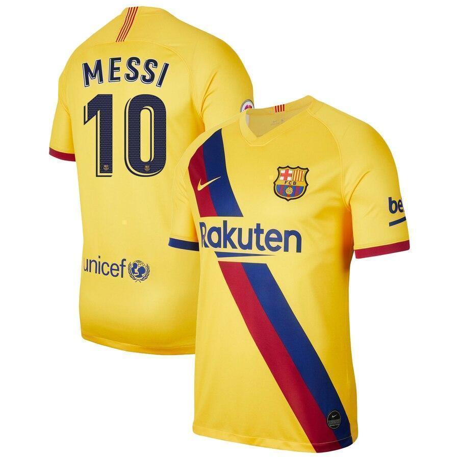 Lionel Messi Barcelona 2019/20 Away Stadium Player Jersey – Yellow